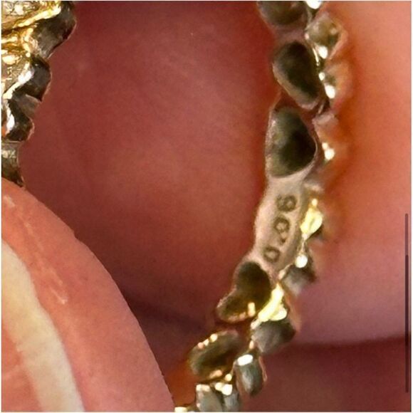 ETERNITY BAND RING HEARTS 18K GOLD & DIAMONDS ROSE GOLD STACK WEDDING LOVE 2.8mm - Picture 6 of 12